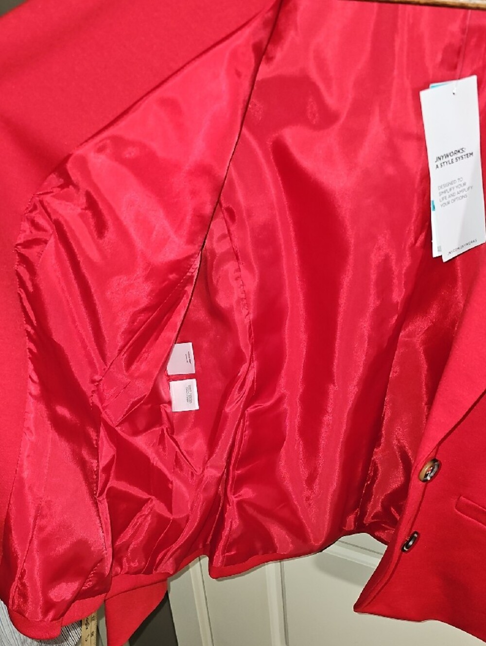 Jones New York Red Women's Stretch Jacket Size 16. NWT - Picture 6 of 10